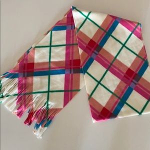 Multi colored plaid scarf